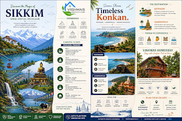 Vishwas Homestay custom Sikkim tour and timeless Konkan travel brochure